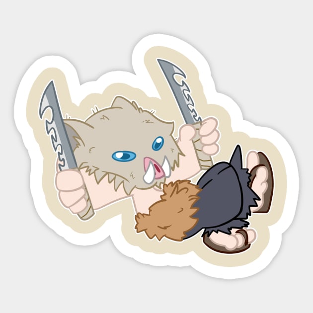 Chibi Demon Slayer inosuke Sticker by kelsmister